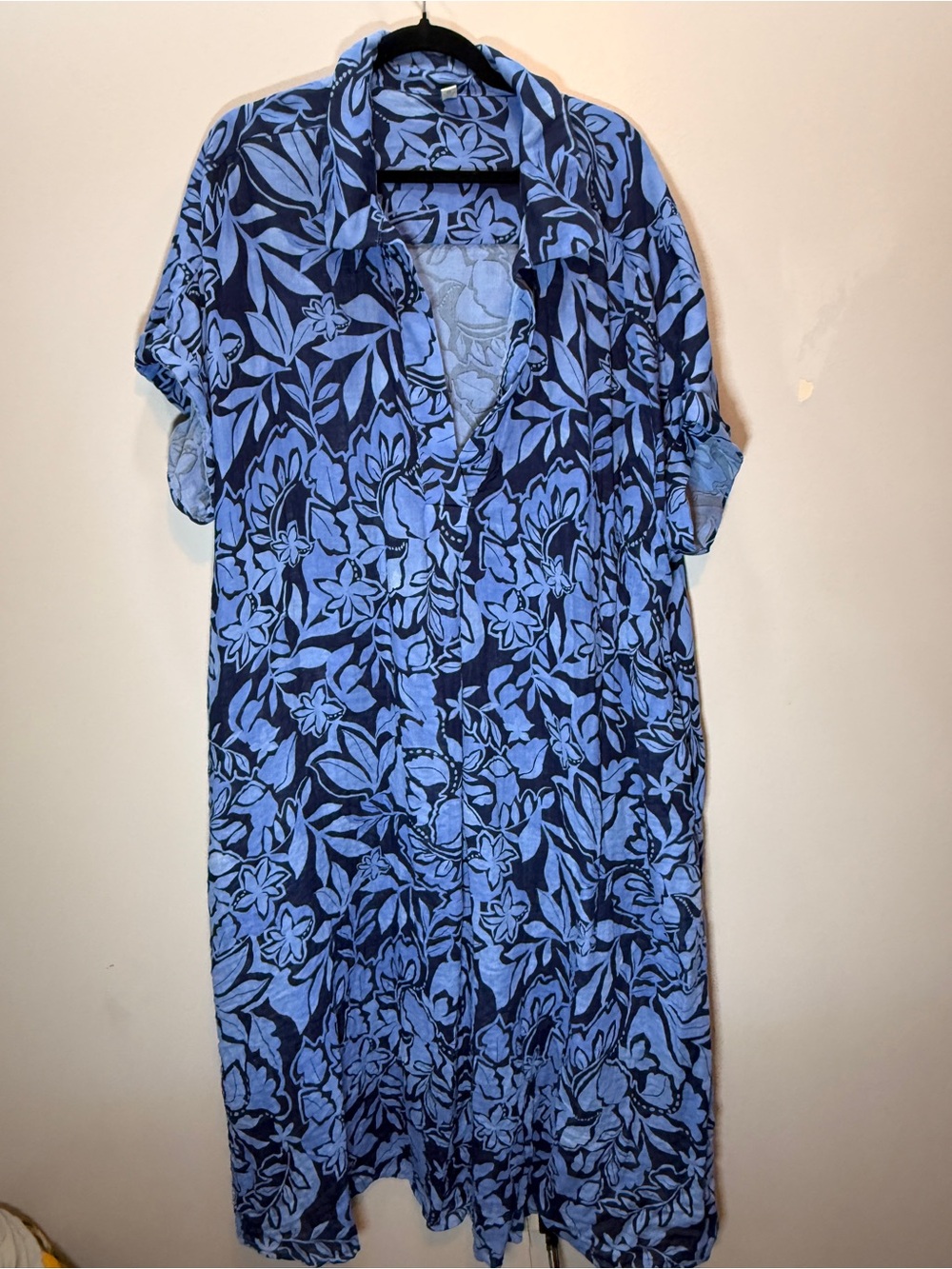 torrid Blue Floral Maxi Shirt Dress